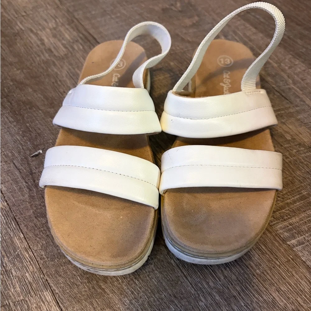 Cat & Jack Girls White Sandals size 13c - Picture 2 of 3